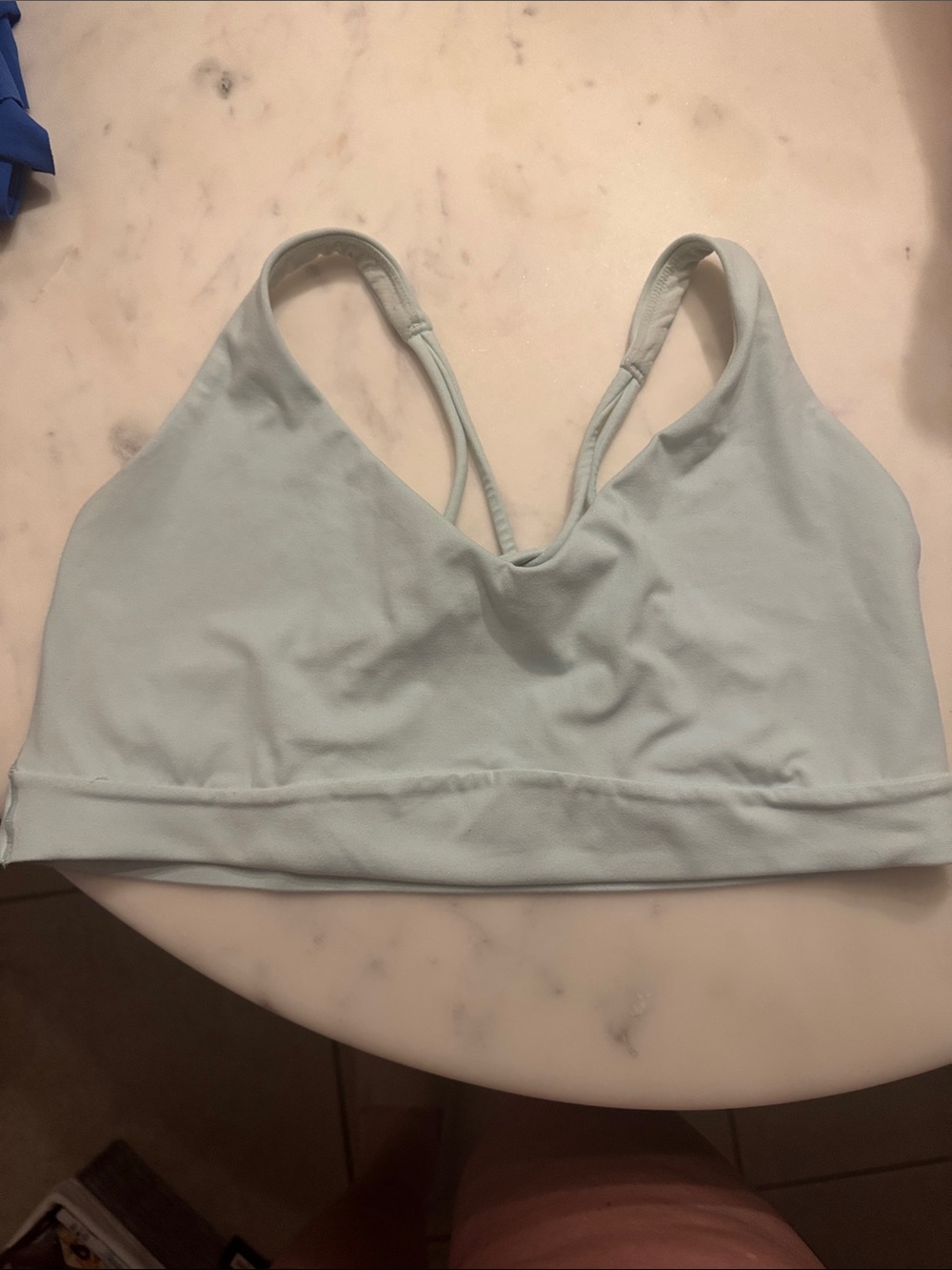 Athleta Pale Blue Strappy Sports Bra